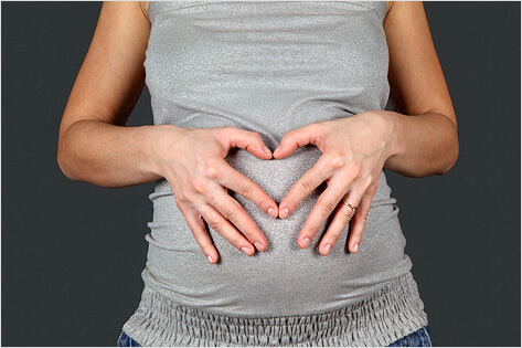 La parte inferior del abdomen durante el embarazo