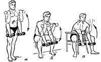 Exercice avec des haltères pour les hommes en images