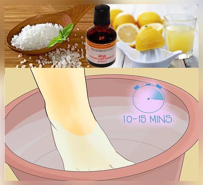 Jídlo, mořská sůl z houby nehtů na nohou (12 receptů): koupele, pleťové vody, obklady
