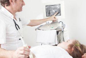 Ultrasound of the baby's abdomen