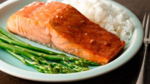 Baked pink salmon
