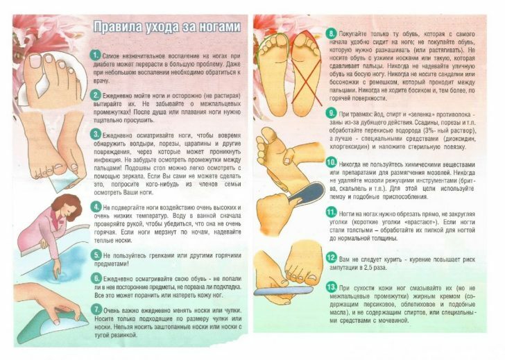 Rules of foot care