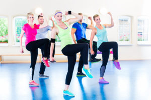 Haciendo aerobicos