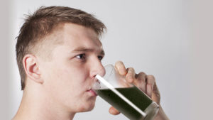 Man drinks coal