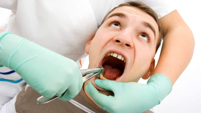 It is painful to tear the molar with a prick