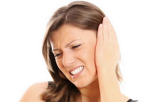 The left side of the head and ear aches.