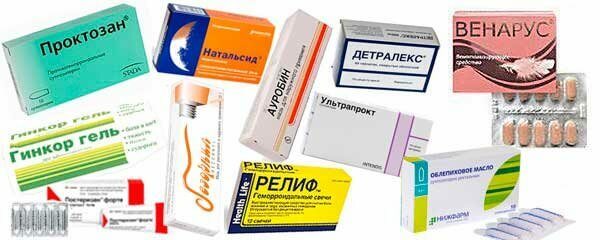 Medicines for the treatment of external hemorrhoids