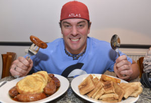 Man eats heavy food