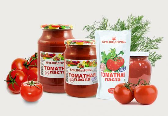 Calorische waarde van de tomatenpuree, de voordelen van het product, recept
