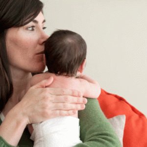 Positie van de baby na het voeden