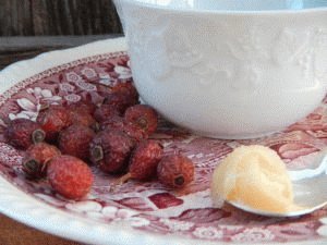 Rozenbottels en honing