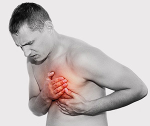 Why there is pain in the chest in men?