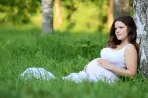Calm pregnant woman