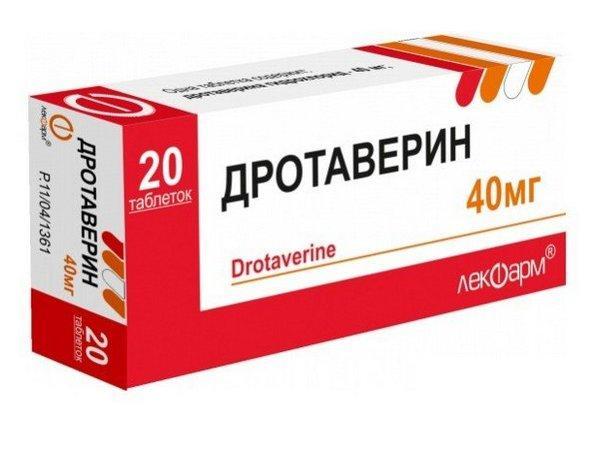 A droga Drotaverina na forma de comprimidos